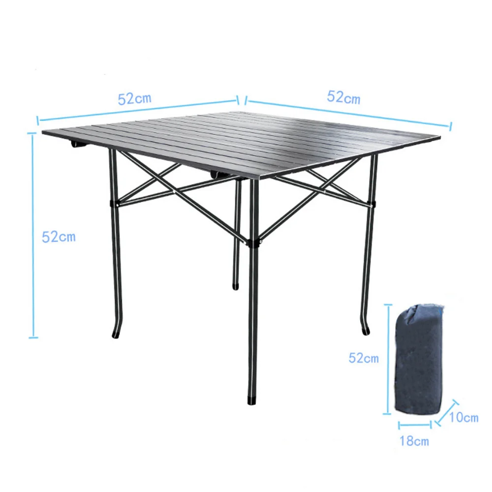 OEM Lightweight Metal Foldable Outdoor Portable Family Picnic Folding Camping Egg Roll Table And Chair Set