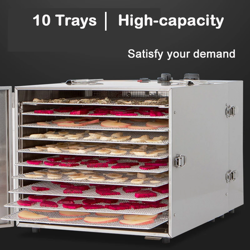 Dehydrated food machine stainless steel 1000W preminium vegetable meat beef fruit dryer commercial 10 trays food dehydrator