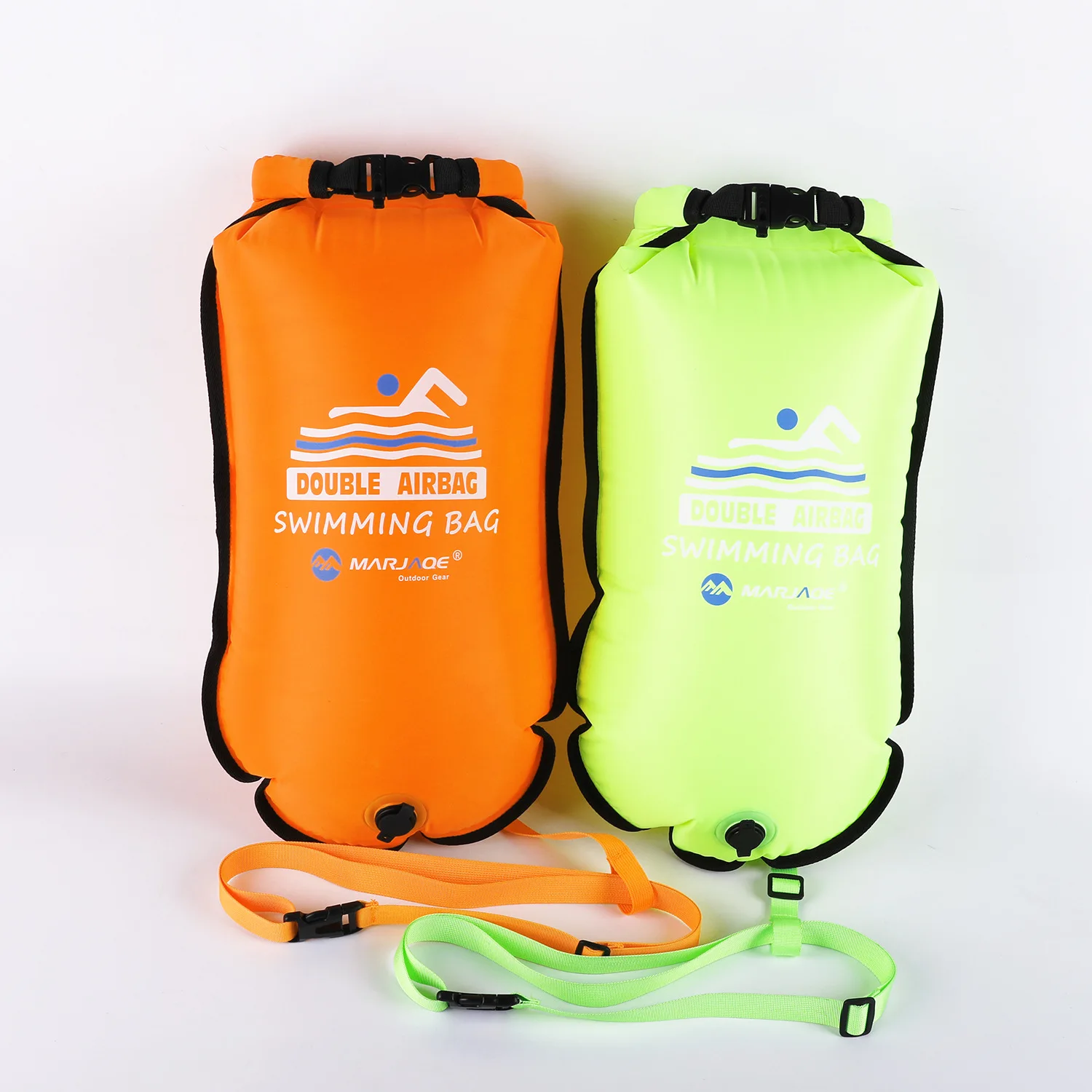 Safest Lightweight High Quality Waterproof Inflatable 28L Life Bag Swim Buoy with Two Airbags for Water Sports