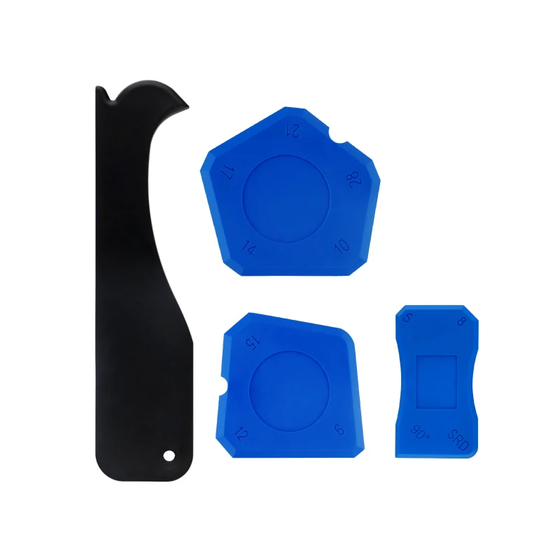 4pc Tough Plastic Sealant Caulking Scrapers for Silicone & Grout Removal in Kitchen, Bathroom and Tile DIY OEM ODM Supported