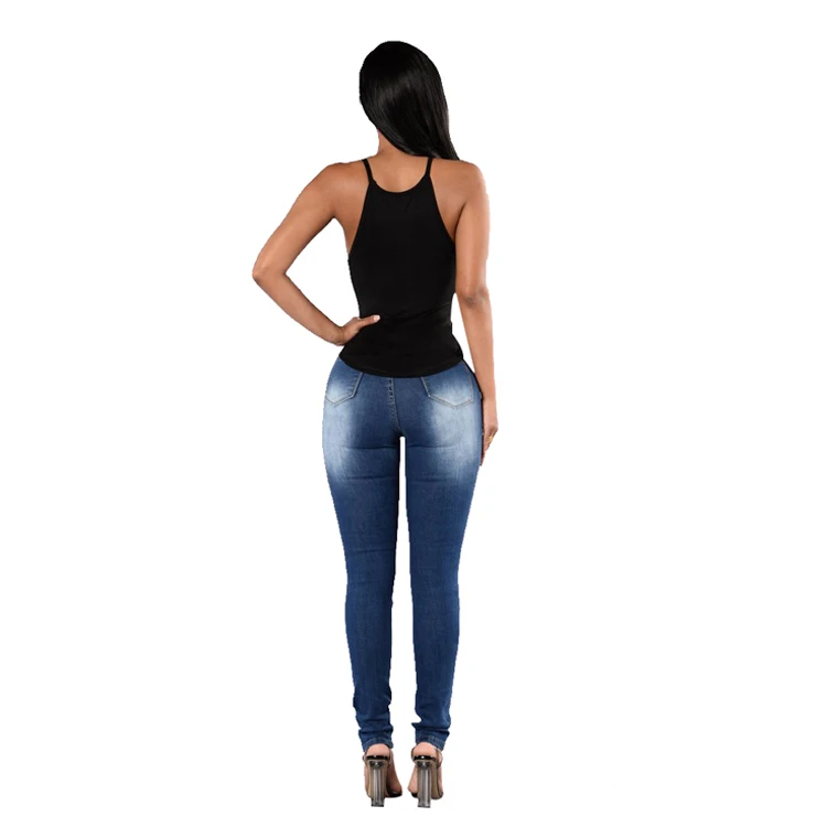 
China Wholesale Custom Dark Blue Vintage Washed INS Hot Sale High Waist Womens Mom Jeans 