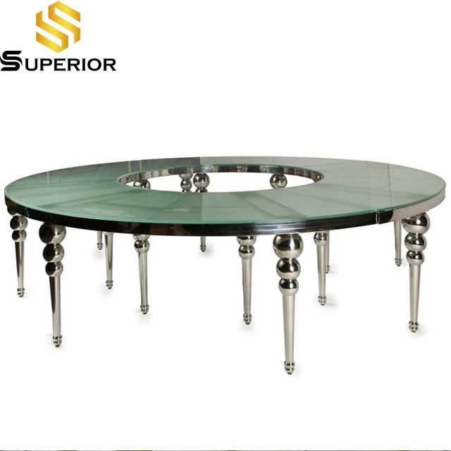 Wholesale contemporary large round stainless steel dining table for wedding event