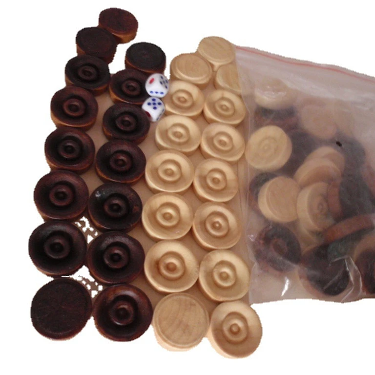 Wooden backgammon Checkers / Wooden Chess pieces  for child toys
