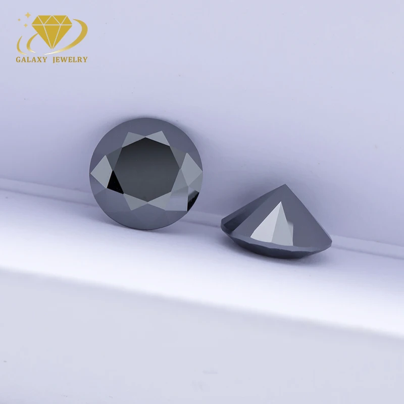 Wholesale Round Brilliant Cut Really Good Quality VVS Moissanite Diamond GRA Certificate Black Color Moissanite Loose Diamond