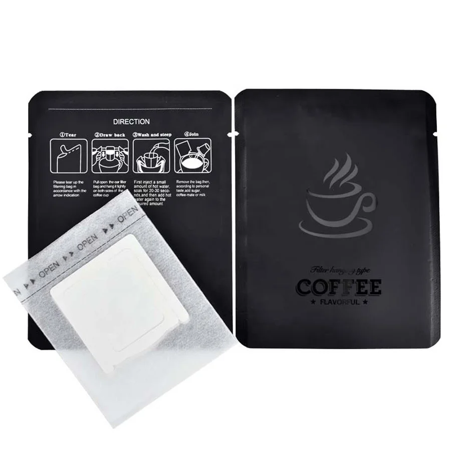 Accept Custom Order Aluminum Foil Small Coffee Pouch Three Side Sealed Drip Coffee Bag