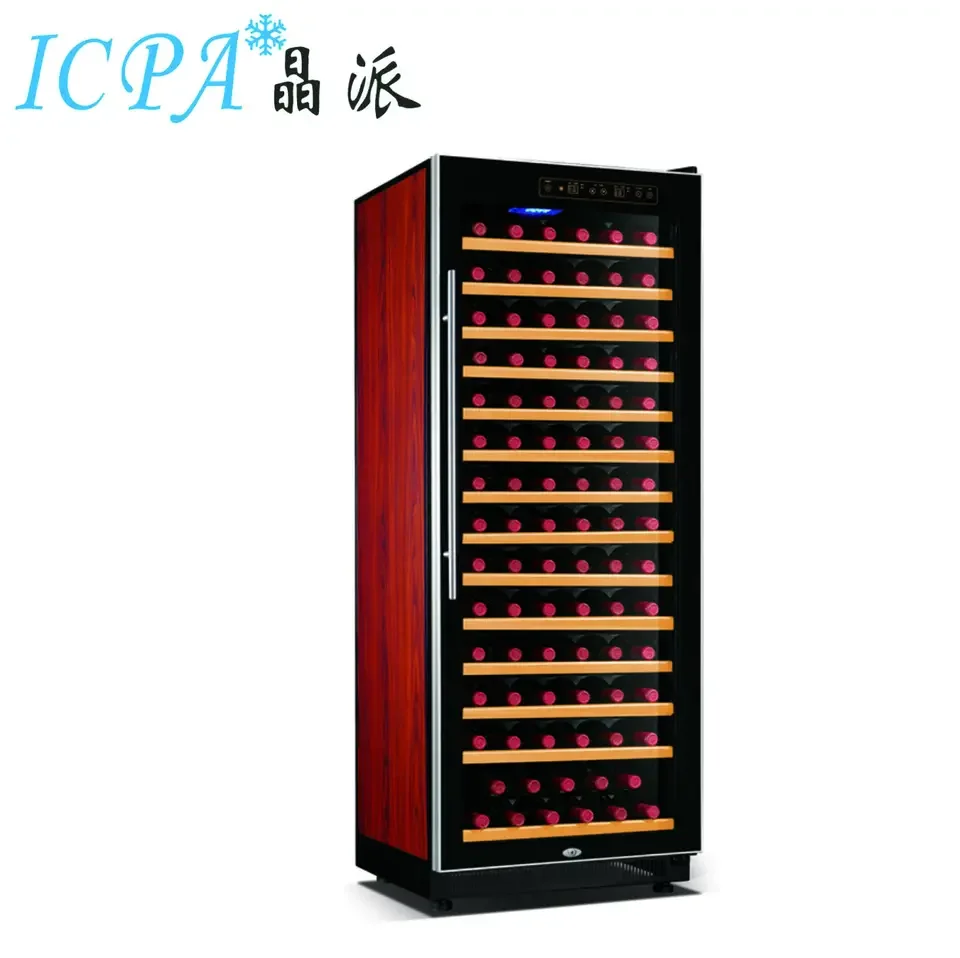 Digital Controls Wine Cellar Air Conditioner 308L Wine Cabinet Wood Stainless Steel Wine Refrigerator