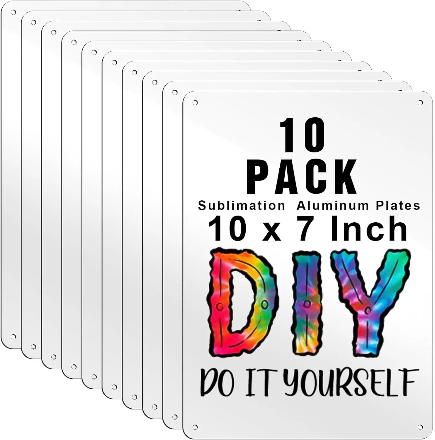 White Metal Signs Sublimation Aluminum Plates Sheets Blanks 7 x 10 Inches Custom Parking Sign for Crafts Yard Garden Outdoors