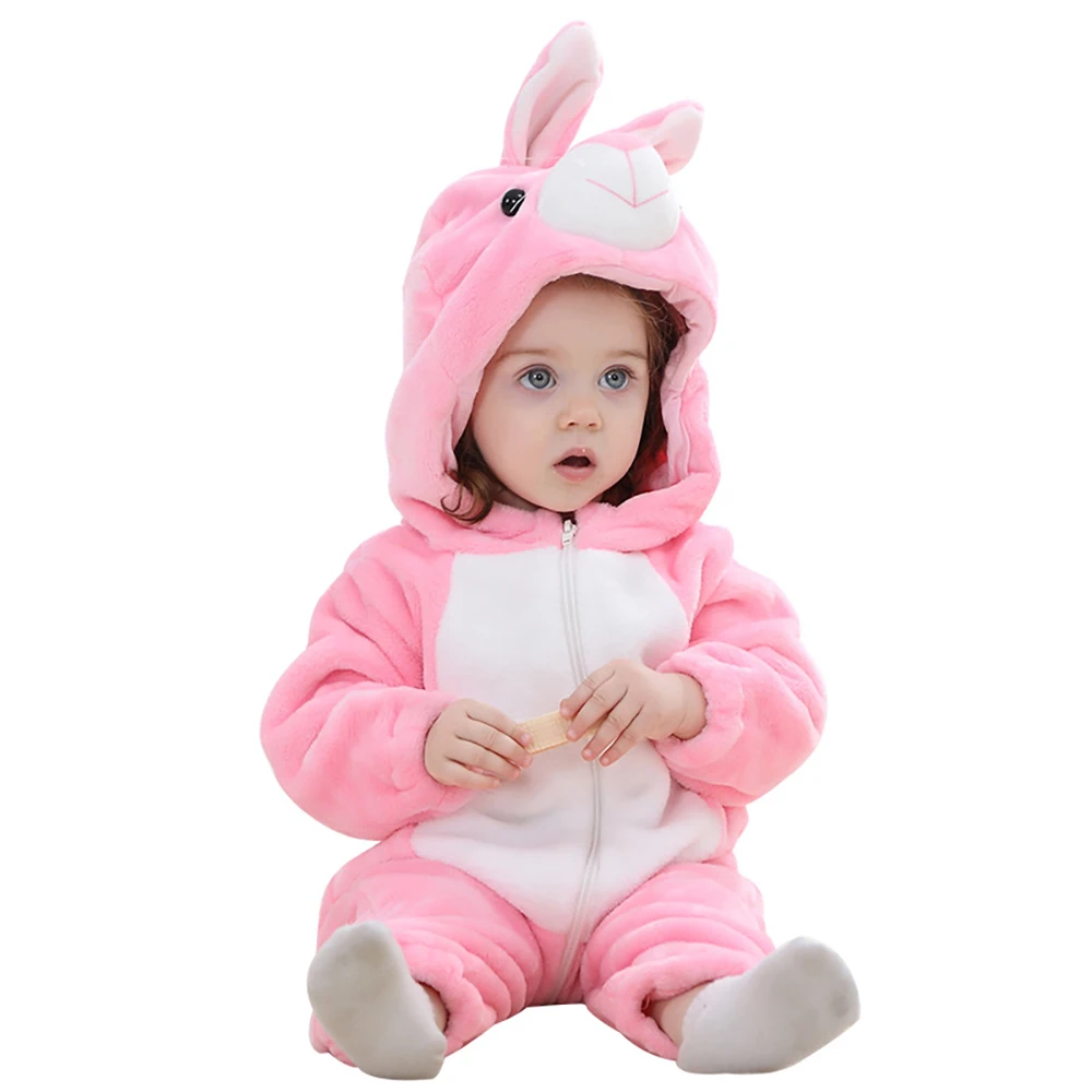 Baby clothes autumn style 3-year-old baby cartoon animal one-piece flannel romper