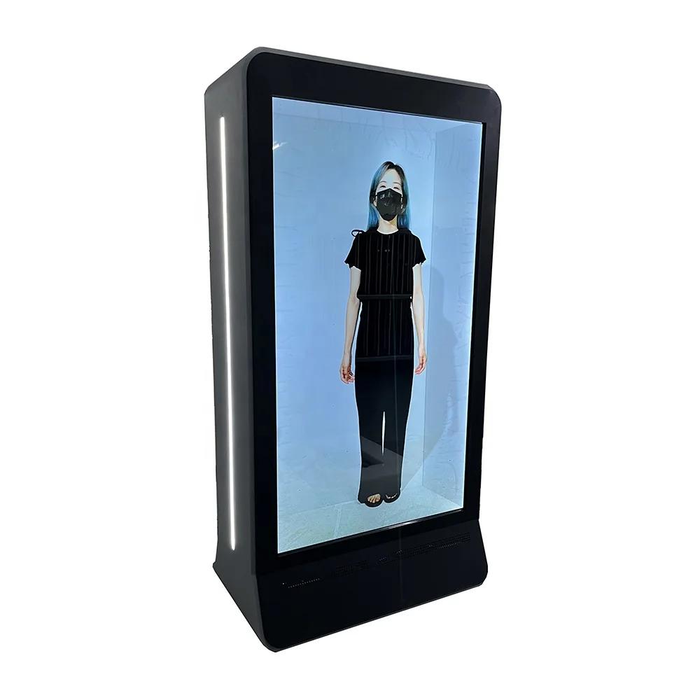 86inch Human Size Interactive 3D Hologram Box Touchscreen Lcd Display Real Time Projection Transparent LCD showcase