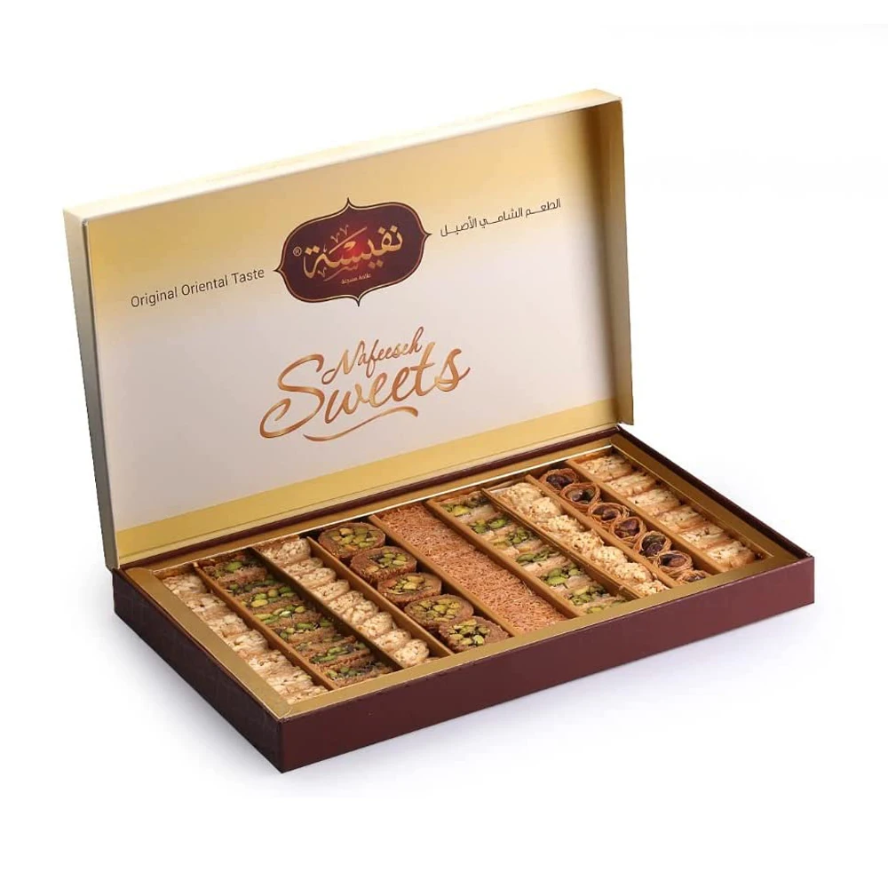 Premium Baklava Assorted Sweet Dessert Baklava Dates Gift Box Disposable Custom Ramadan Pastry Packaging