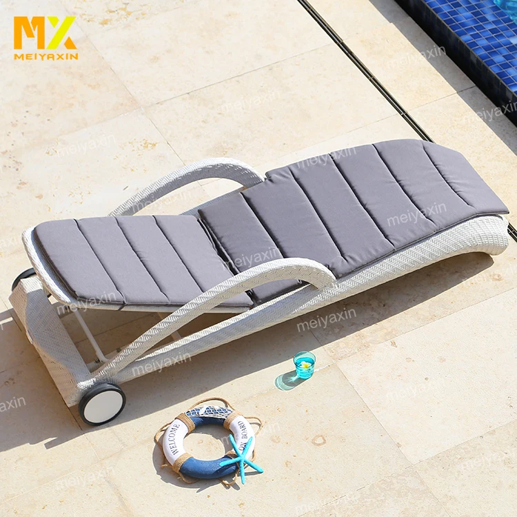 
Swimming patio wicker sun bed outdoor bed leisure chaise rattan sun lounger 