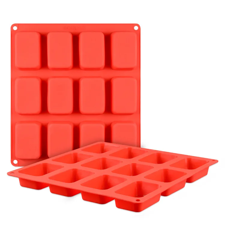 Big large loaf shape 12 cavity rectangle rectangular square silicone rubber mould soap mold for soap making