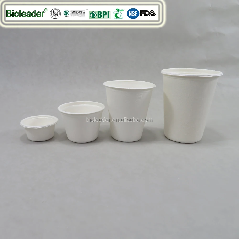 Disposable Biodegradable Sugarcane Bagasse Fiber Pulp Cup