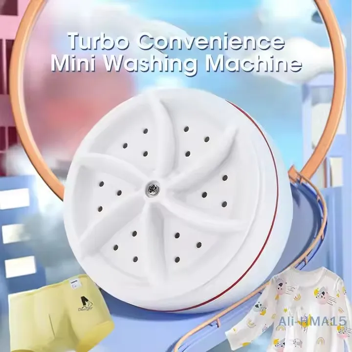Household 2kg Small Portable Washing Machine Mini Shoe Washer Ultrasonic Turbo Rotating Convenient Cleaning Usb Cable Charging