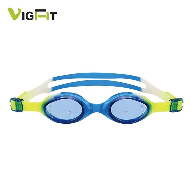 Wholesale  Colorful Silicone Anti-Fog Swimming Glasses for Kids with Eards