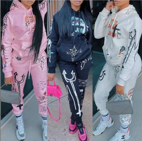Комплект из 2 предметов, модный сексуальный комплект с толстовкой с длинными рукавами, одежда для женщин, повседневный модный костюм с плюшевой подкладкой и буквенным принтом