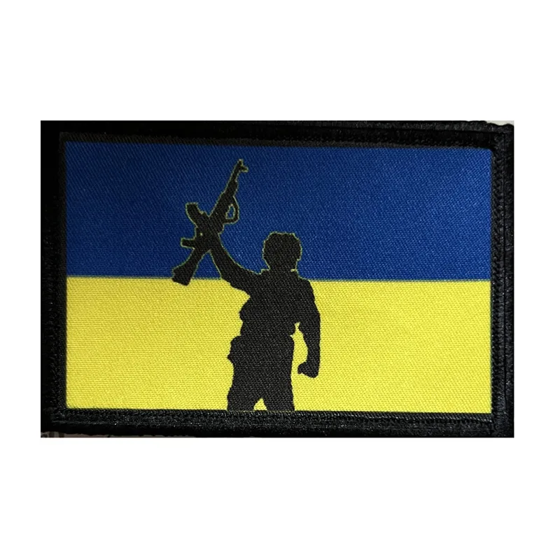 USA ukraine flag loop and hook ukraine flag hook back ukraine flag patch Ukrainian patch