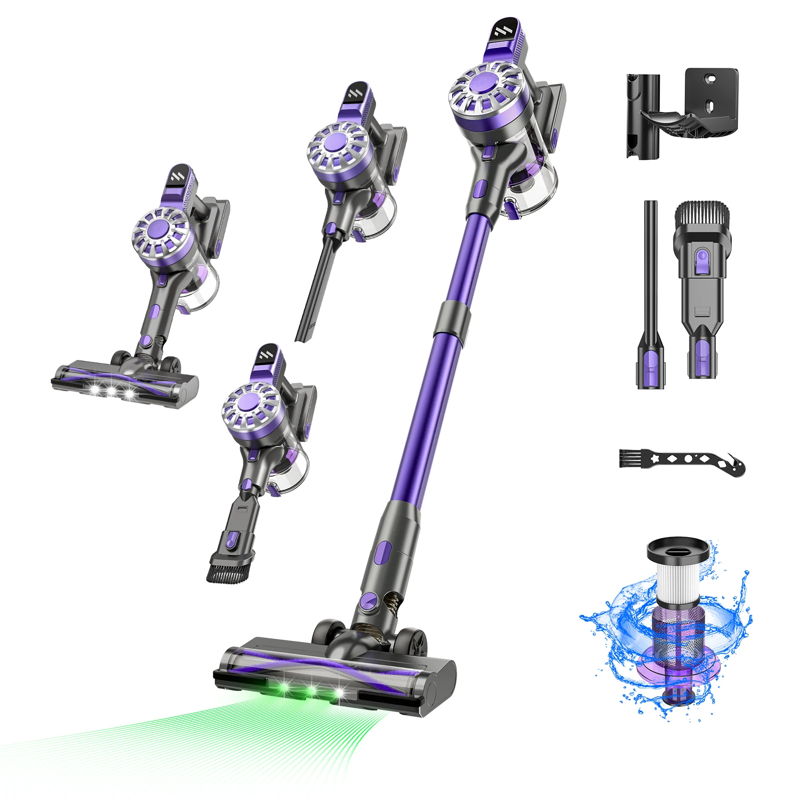 6 in 1 Cordless Stick Vacuum Upgrade Vacuum Cleaner with 40 Mins Long Runtime Versatile Lightweight Cordless Vacuum Cleaner