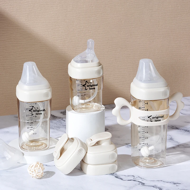 Hot Sell Product BPA Free PPSU Anti Colic Care Drink Milk Bottle Wide Neck Square Feeding Nursing Baby Bottle