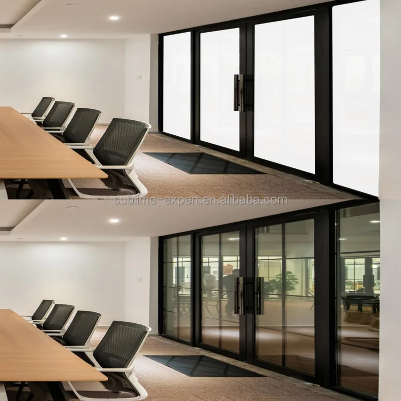 Bifolding Door With Pdlc Film Electronic Dimming Glass Pdlc Smart Film For Glass Switchable Smart Glass Film Pdlc Wholesale