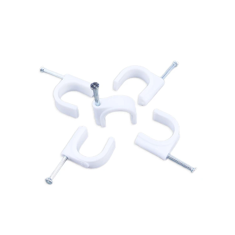6mm 8mm 4mm 5mm nail 7mm concrete tv coaxial and similar nail most popular square pvc nail plastic decorations Cable Clips