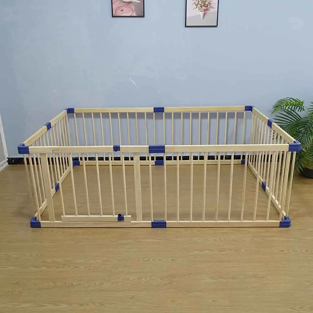 Manufacturer Indoor Foldable Wood Play Fence Wood Play Pen Playpen for Baby Toddler