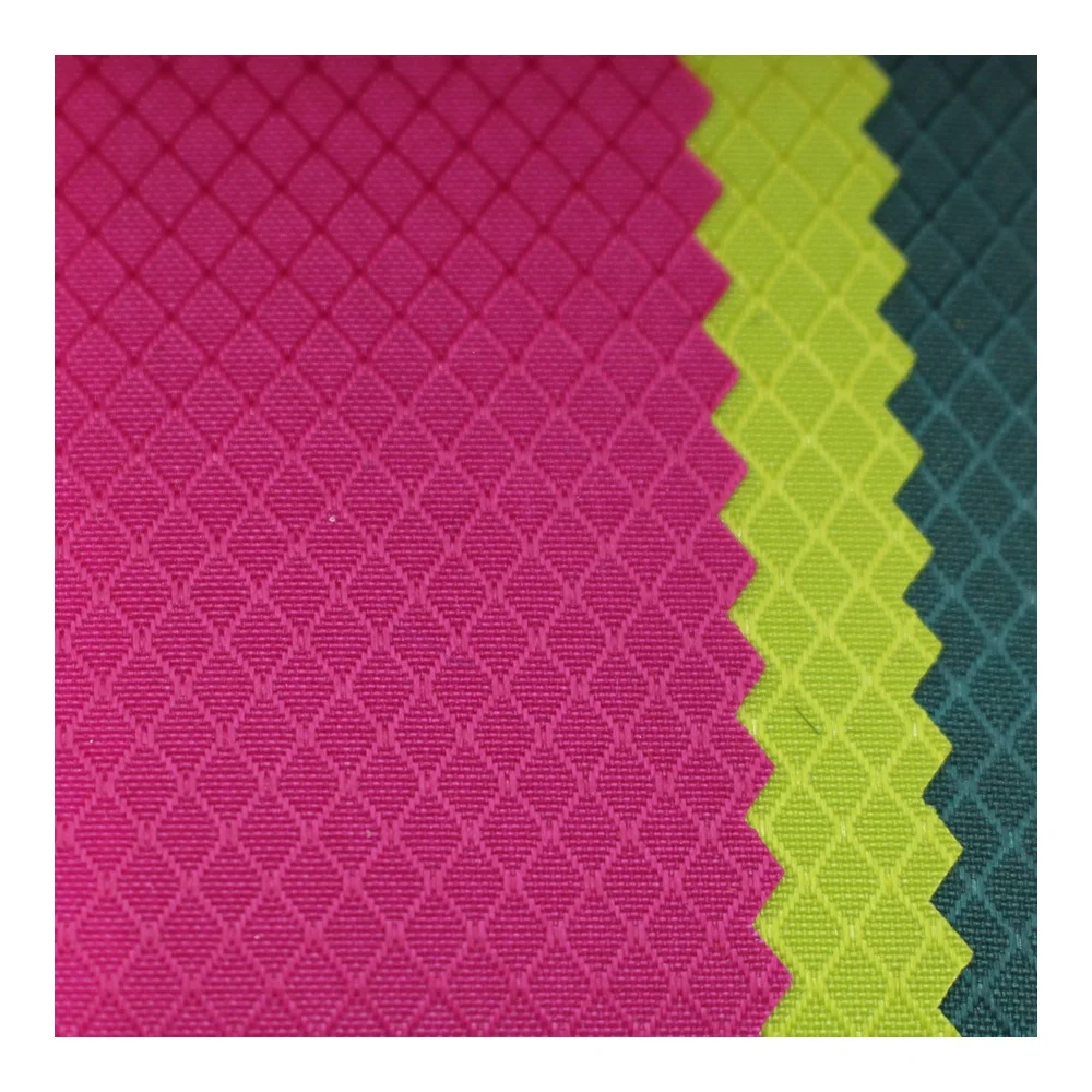 High density 210D prismatic grid nylon fabric with PU cover