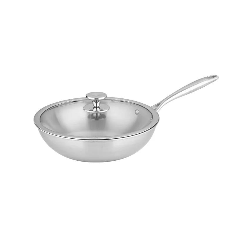 Uncoated Healthy Household Titanium Wok and Pans Set Pure Titanium Non-Stick for Cooking Soup Milk Frying Pots