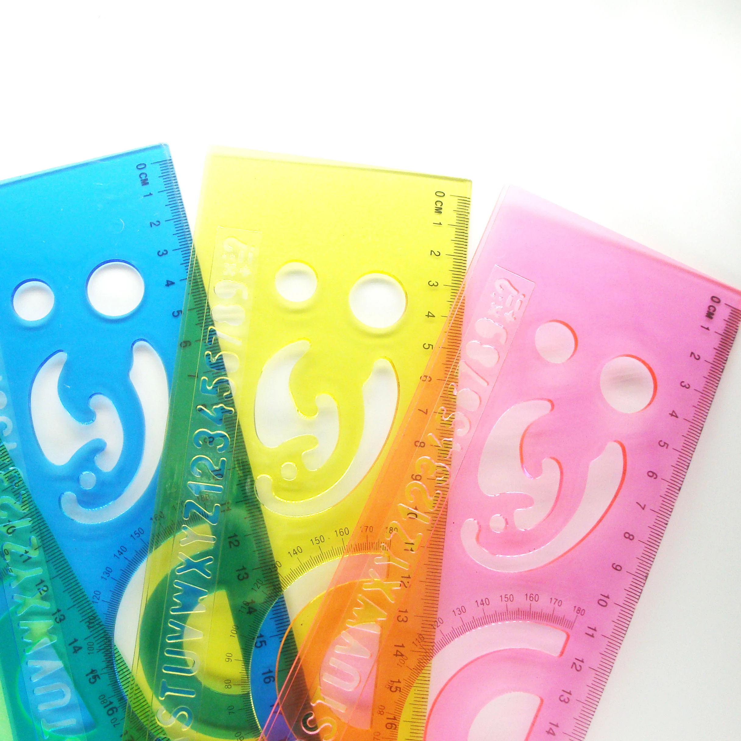 
Factory diret price 30cm multi-function colour office student plastic alphabet straight ruler 