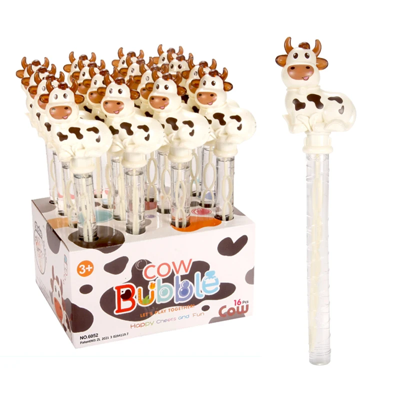 2022 amazon hot cartoon Cow shape 38cm large bubble stick cartoon funny handle bubble wand bubble toy