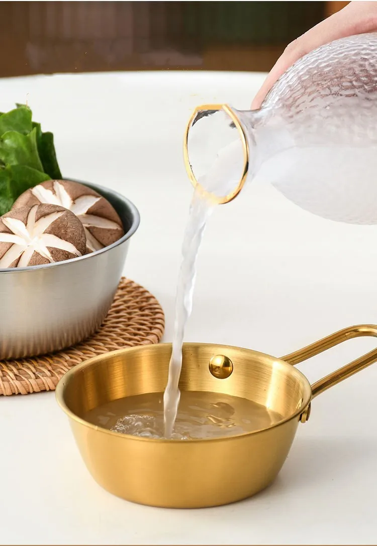 Korean Traditional Wine Bowls Korean Raw Rice Wine Hiking Soup Dish 4.7 inches 3 pcs Aluminum Yellow Made in Korea