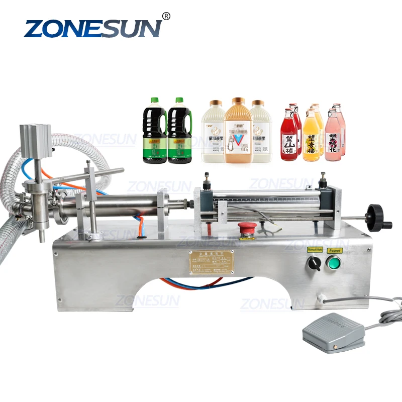 ZONESUN ZS-YT1 Pneumatic Wine Shampoo Cooking Oil Semi-automatic Hand Clean Gel Piston Pump Liquid Soap Bottle Filling Machine