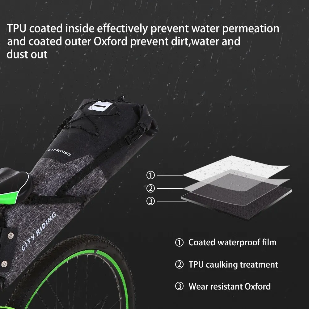 VANNO Waterproof MTB Road Cycling bike carrier bag bicycle seat bag bikepacking bag