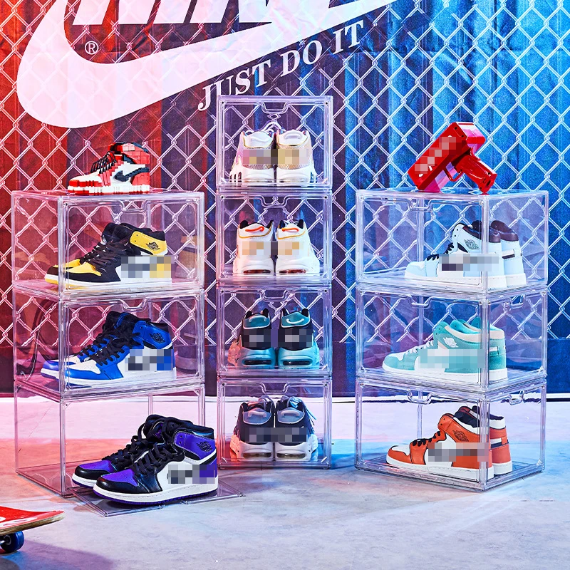 acrylic stackable shoe box storage organizer shoe box storage machine for premium acrylic shoe box