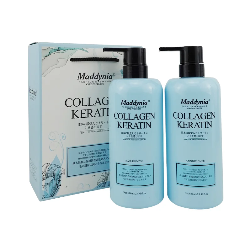Highly cost effective Collagen keratin shampoo and conditioner for hair extensions private label in stock