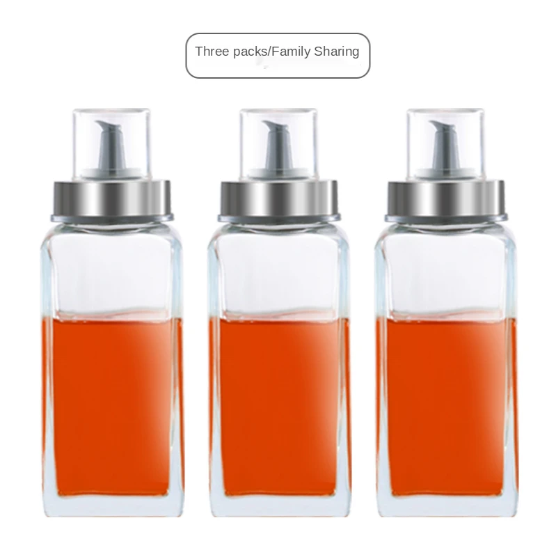 320ml glass square oil can kitchen utensils leak proof bottle vinegar bottle
