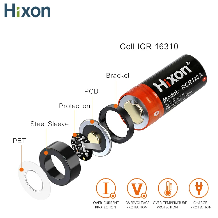 Rechargeable CR123A Lithium Battery 3.7V 700mAh 16310 for Arlo Wireless Camera