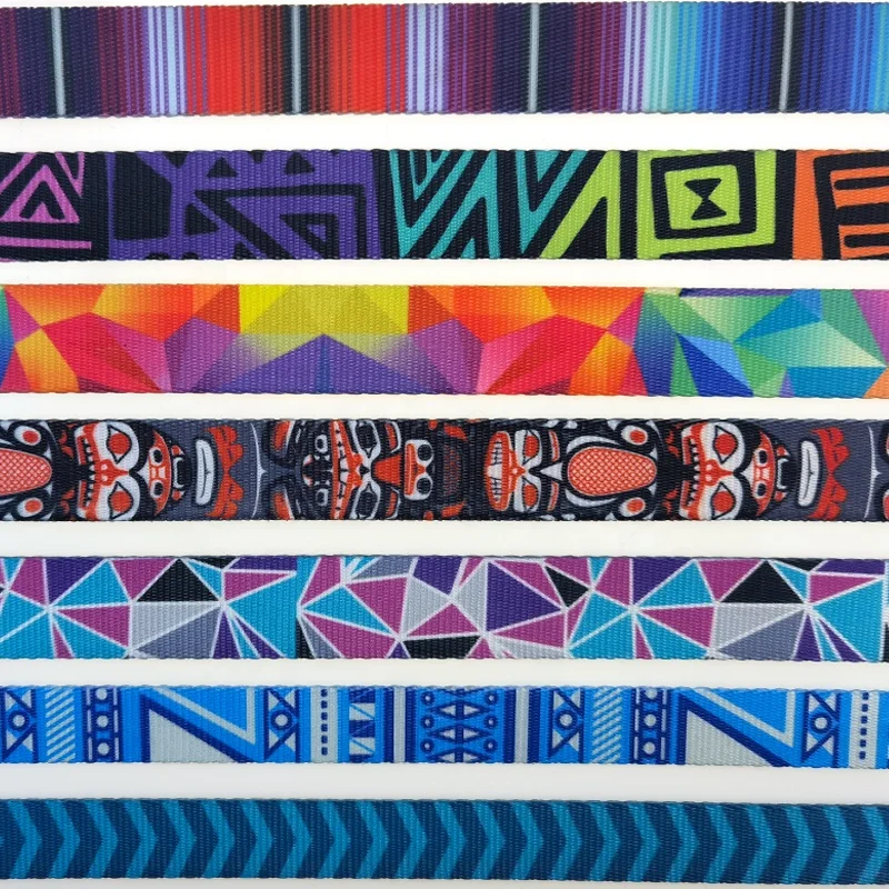 Factory Direct Sales Nylon Heat Transfer Webbing Polyester Printed Webbing Printed logo Buckle 1 Inch Nylon Webbing