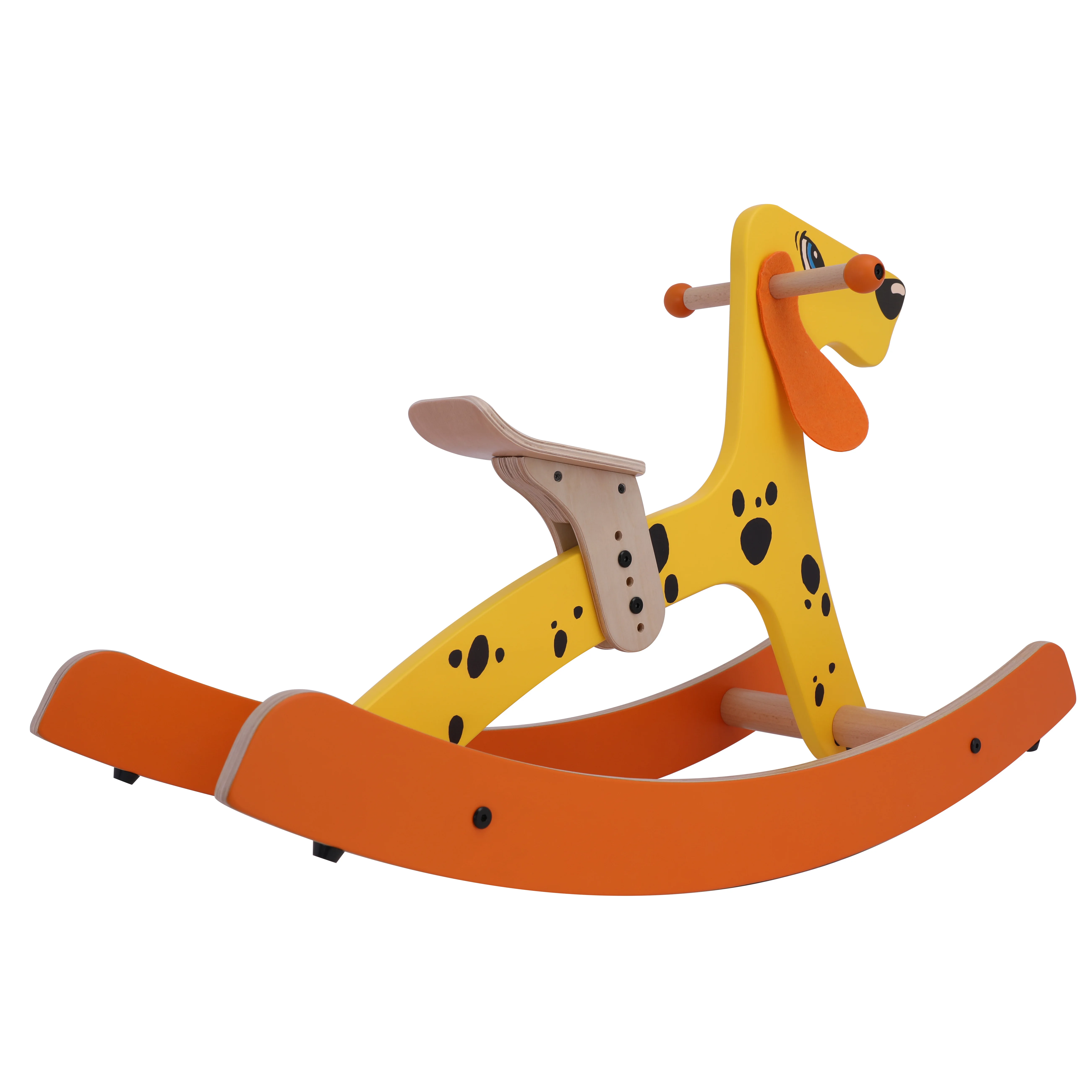 Custom Logo Wooden Rocking Horse For Sale 2 Years Old Kids Wooden Rocking Horse