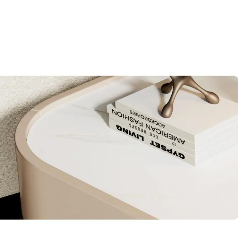 Роскошный светлый прикроватный столик современный простой круглый из массива дерева с Красной