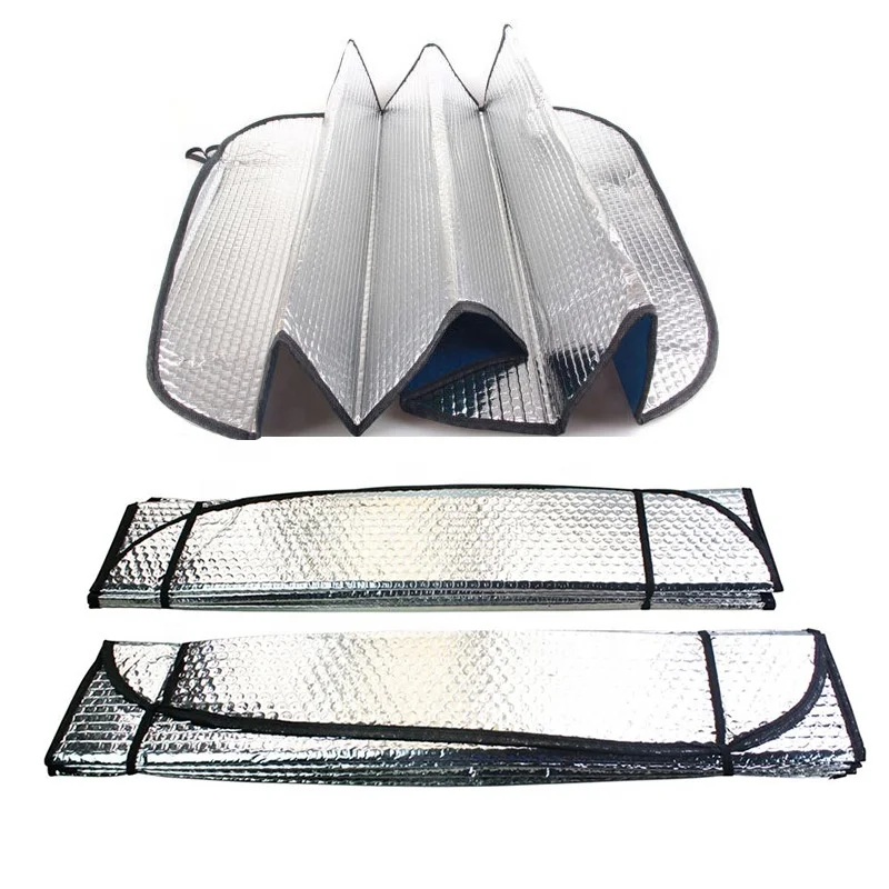 customized UV protection EPE air bubble Aluminium film foam folding front window windshield car sun shade sunshades