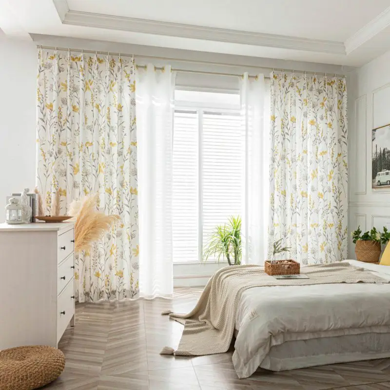 n small fresh rural semi-shading printing living room bedroom study bay curtains