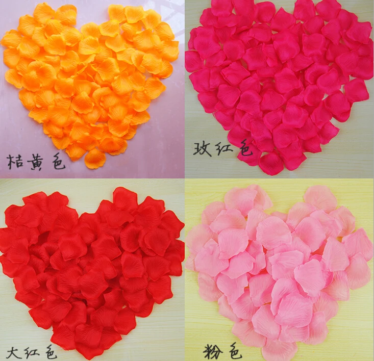 factory wholesale artificial silk rose flower petals for wedding decoration