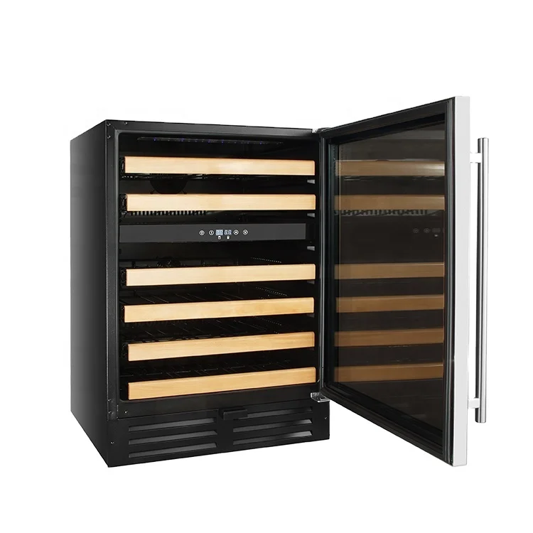 Candor supply quality built in dual zone compressor wine storage fridge corner 46 bottle wine fridge