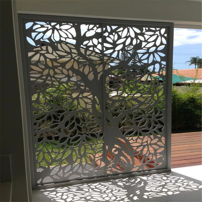 Custom Laser Cut Main Gate Design Aluminum Laser Cut Perforated Screen Fence Panel