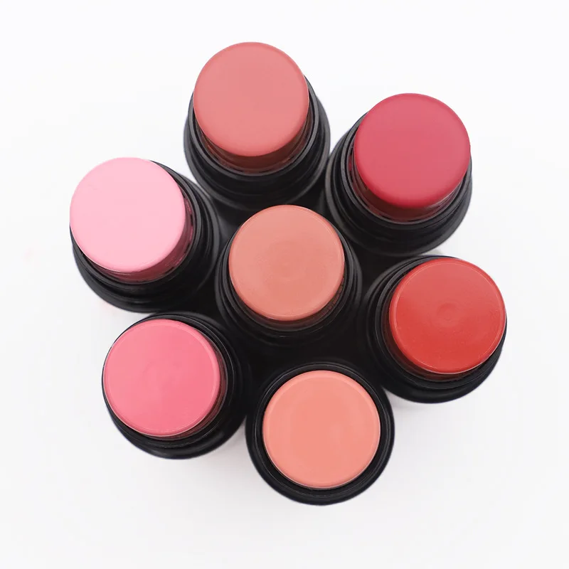 Cream blush vegan blusher cream private label double head 2 in 1 colorful blush double head blush stick with brush