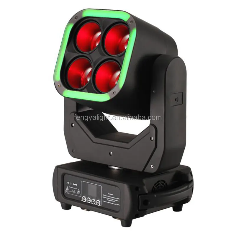 FY 4x60W Zoom LED Beam Washer Moving Head Light RGBW & White Emitting Stage Lights IP20 Dance Floor Type 60W Power