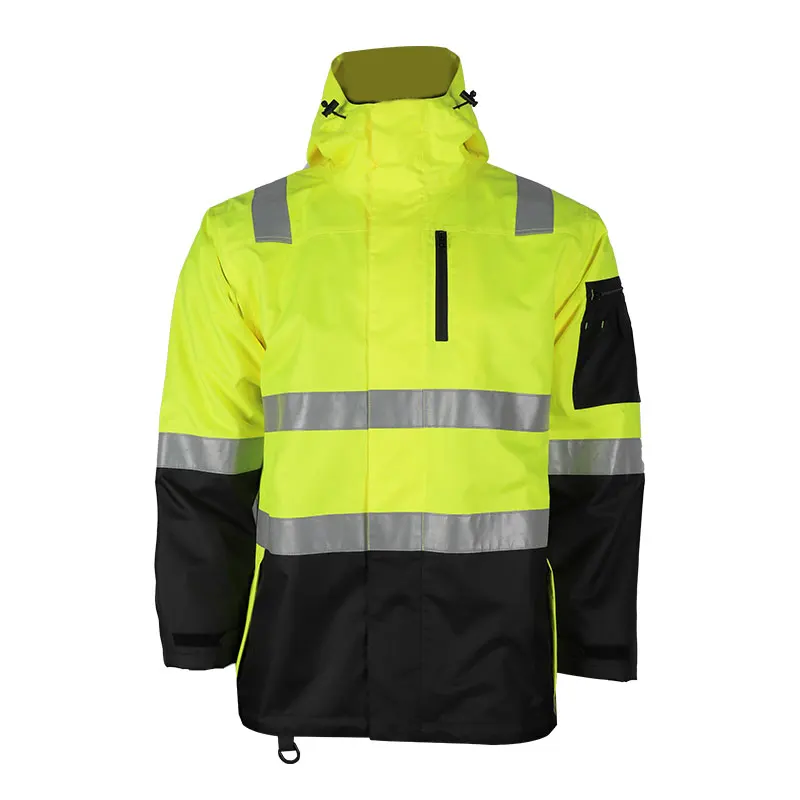 In Stock Hi Vis Reflective Road Safety Jacket Men waterproof breathable reflective Safety jacket with zipper Safety Jacket