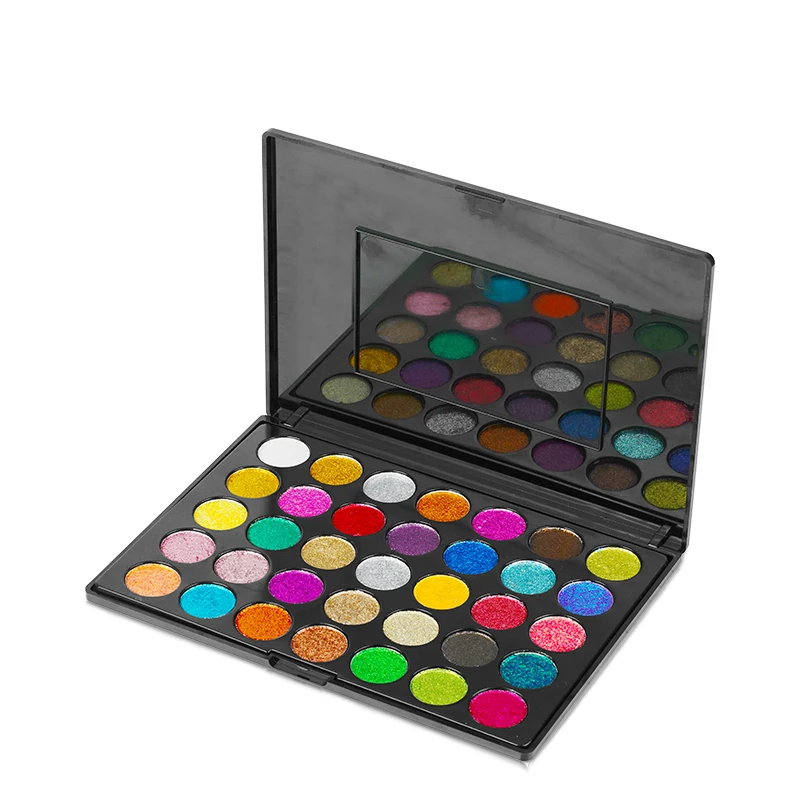 Alobon Custom 35 Colors Light Green Series Chameleon Waterproof Long lasting Makeup OEM logo Glitter Private Label Eye shadow