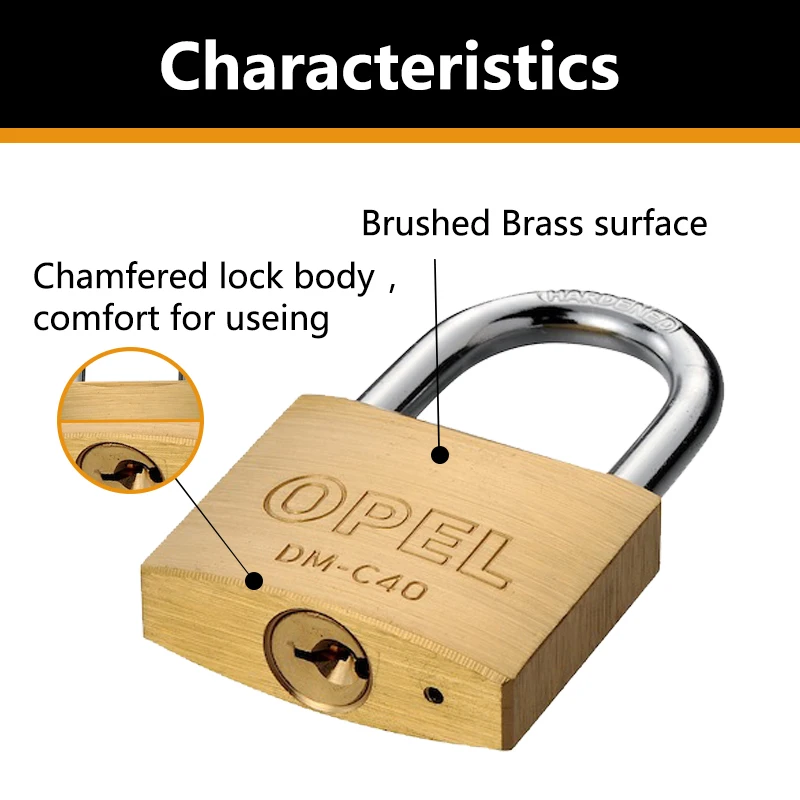 Fine Workmanship Waterproof Armoured Rectangle Long Shackle Brass Padlock with low price